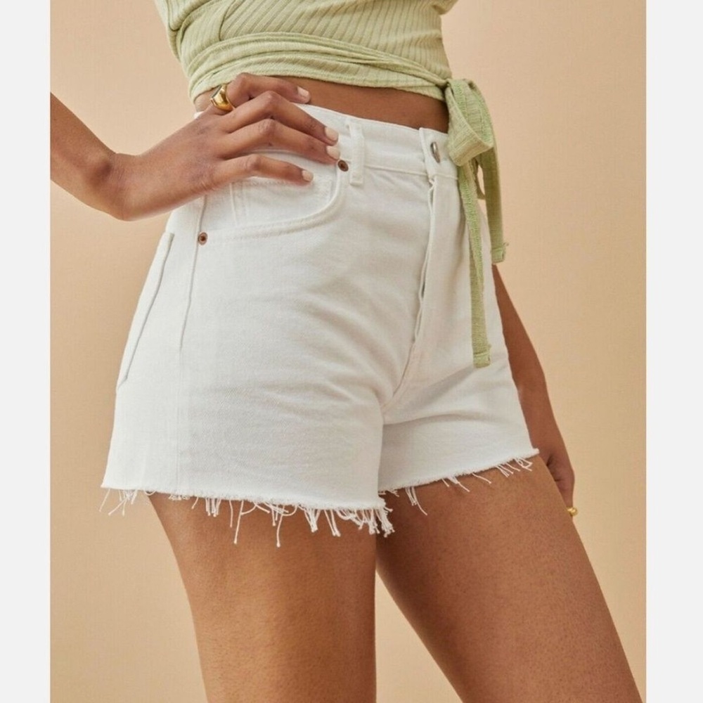 Reformation Jean Dixie High Rise White Shorts - 27